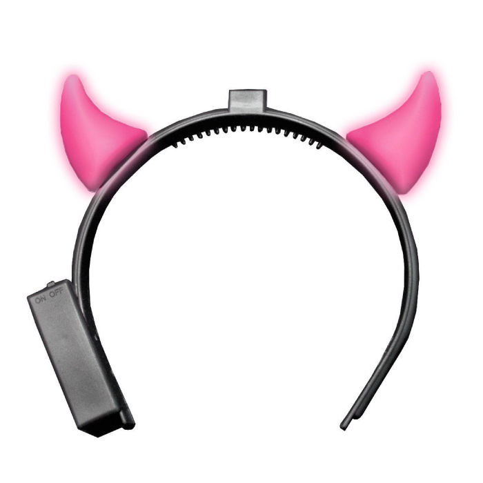 Pink Djævlehorn med Lys - Perfekt til Fest!