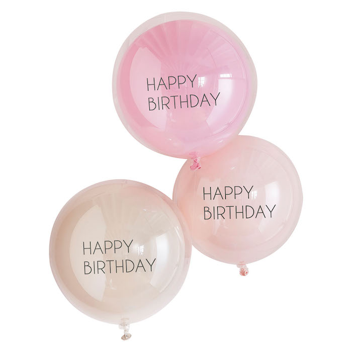 Dobbeltlags Lyserøde Happy Birthday Balloner - 45 stk.