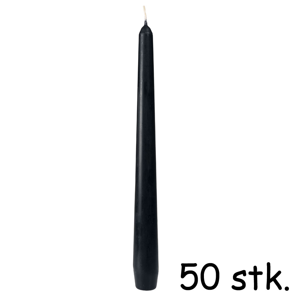 Duni Sorte Antiklys – 50 stk til Elegante Fester