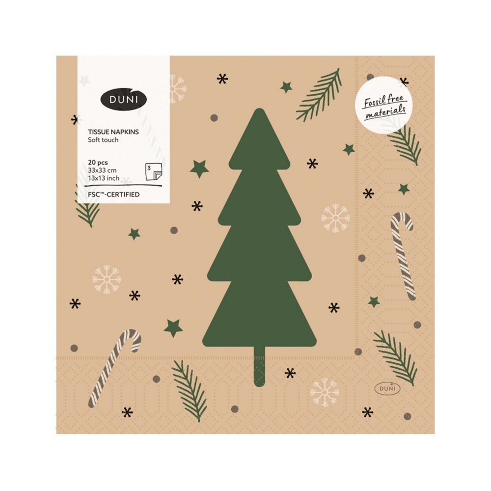 Duni Jule Servietter 20 Stk – Beige til Festlige Anledninger