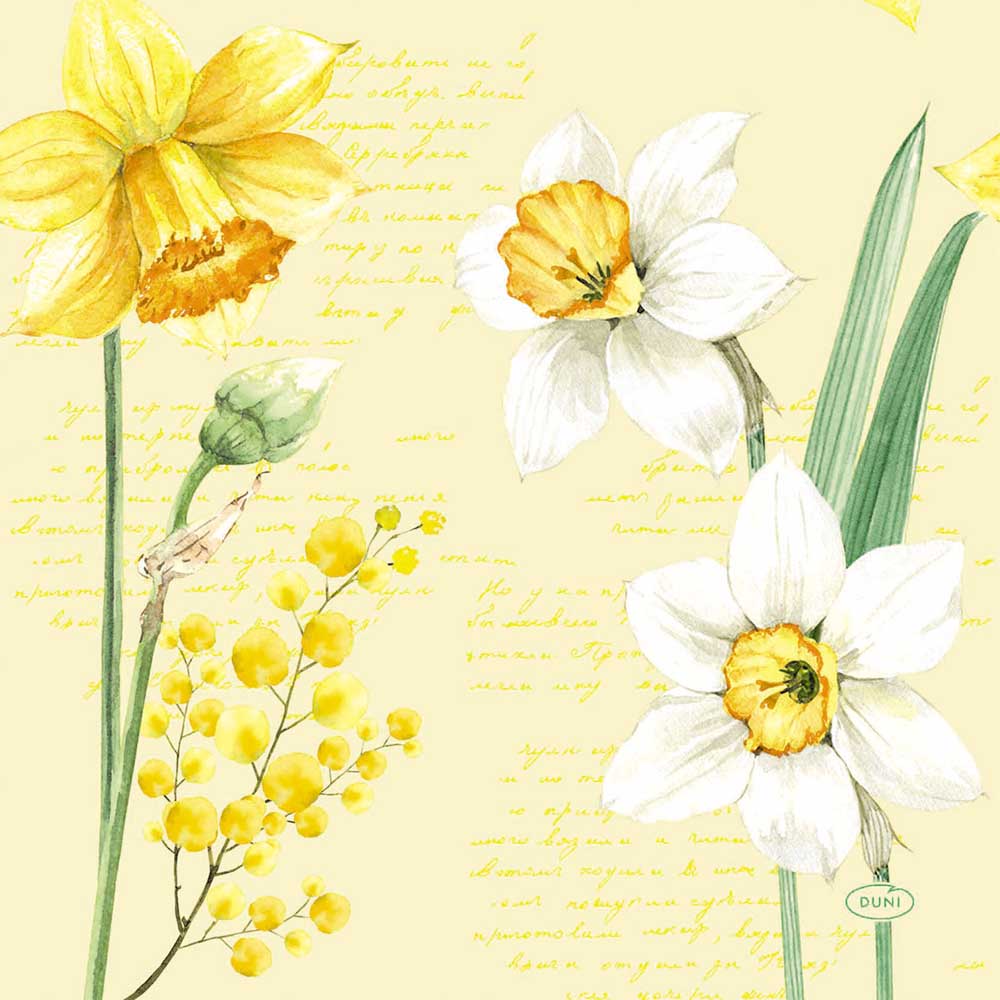 Duni Påskeservietter 20 Stk  33x33    Daffodil