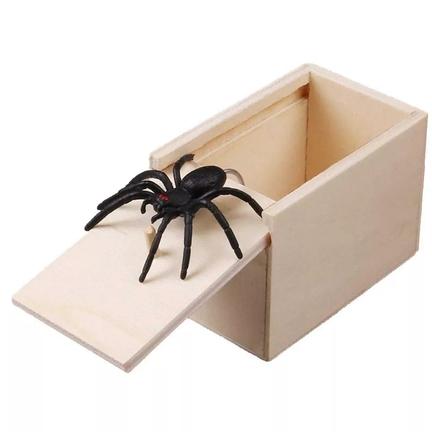 Edderkop Prank Box i Trækasse til Halloween Fest