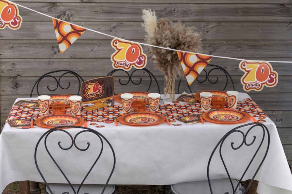 Farverig 70'er Guirlande 5m – Retro Festdekoration