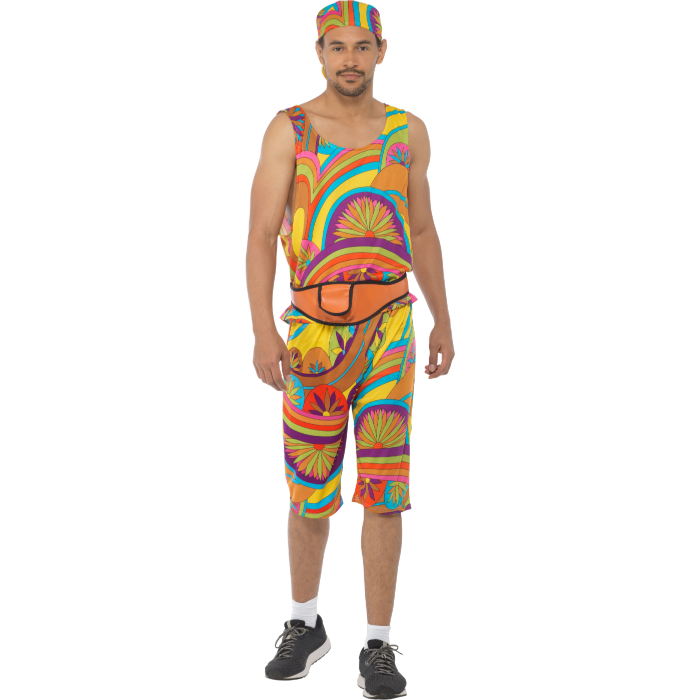 Farverigt 80'er Hippie Kostume til Mænd - Festklar!