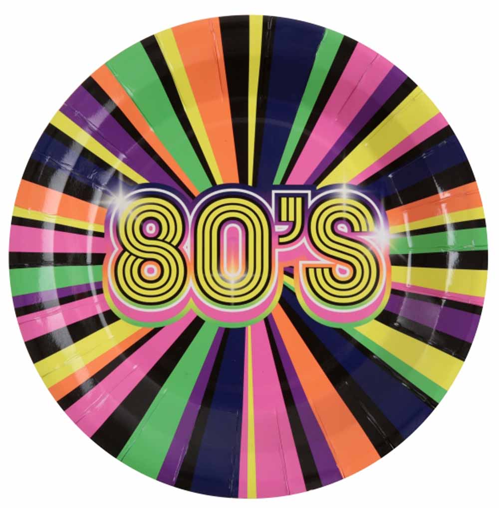 80'er Fest Paptallerkner – 10 Stk til Uforglemmelig Fest!