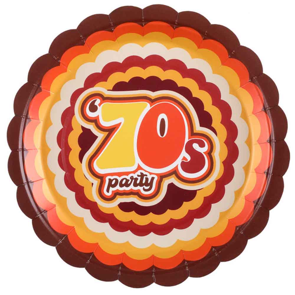 70'er Retro Paptallerkner – 10 Stk til Festlige Begivenheder
