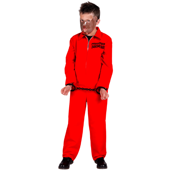Rød Fængselsdragt Kostume til Børn - Fantastisk Tilbud!