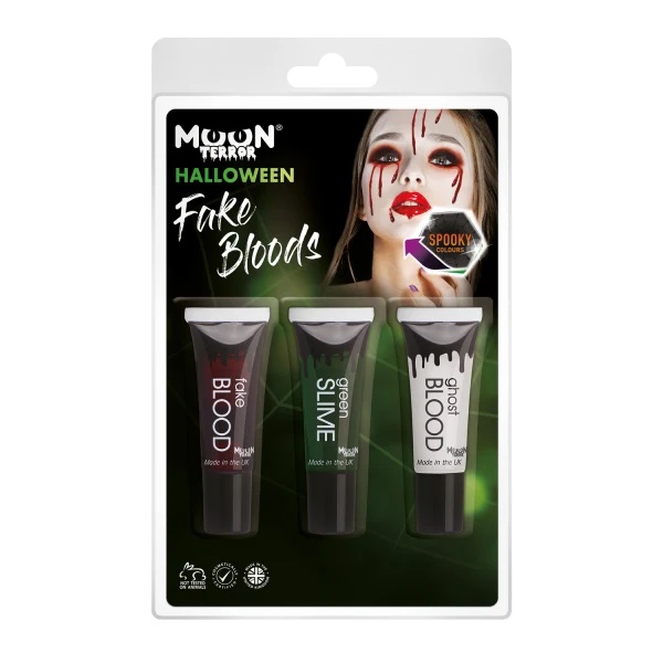 Falsk Blod og Slim Makeup Sæt - Perfekt til Halloween Fest!