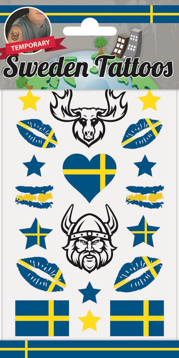Falske Tatoveringer til Temafest - Blå Tema