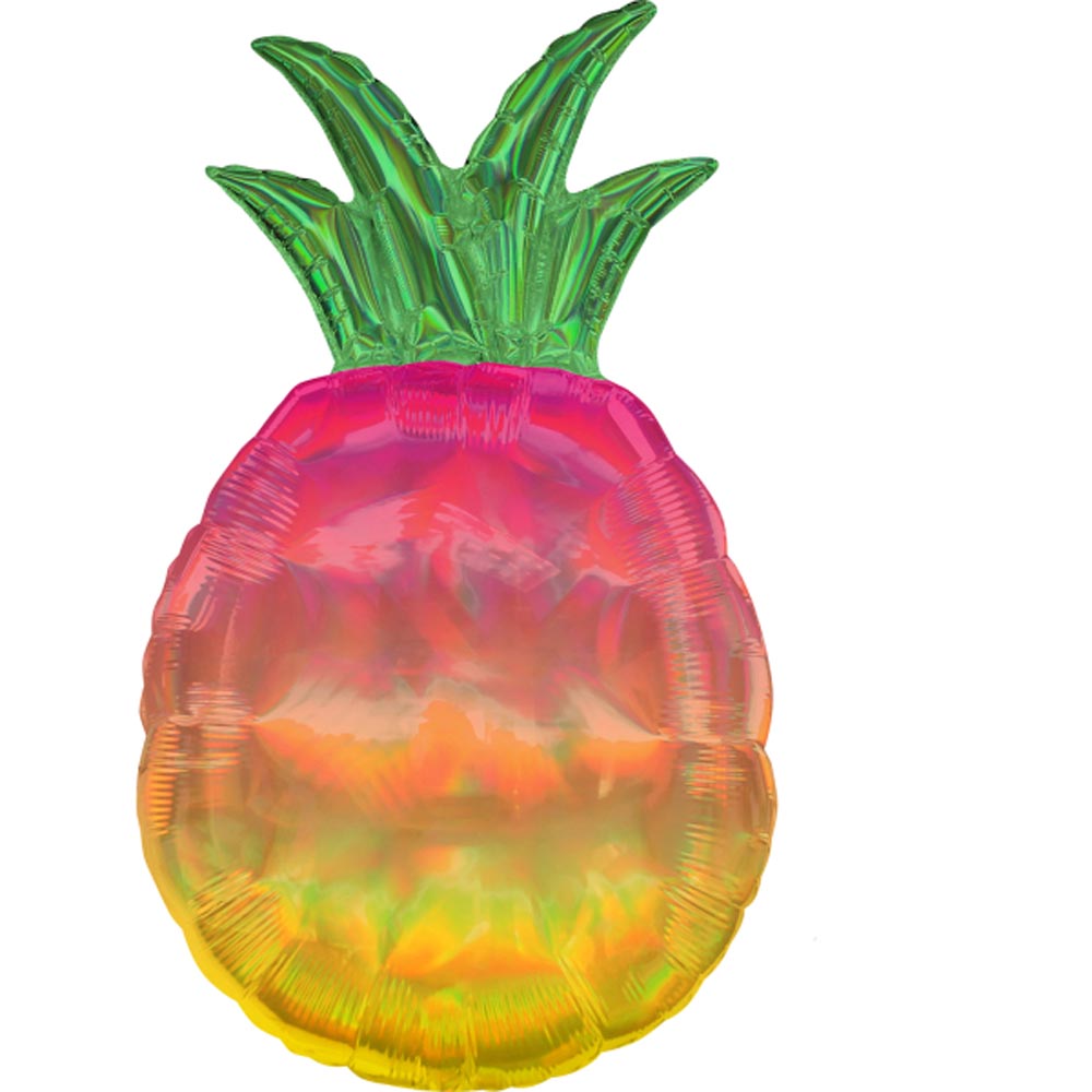 Farverig Holografisk Ananas Folieballon til Fest 78 cm