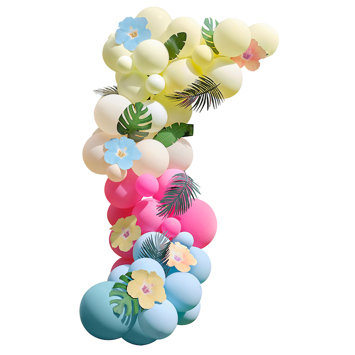Farverig Hawaii Ballonbue til Festen - 85 Dele!