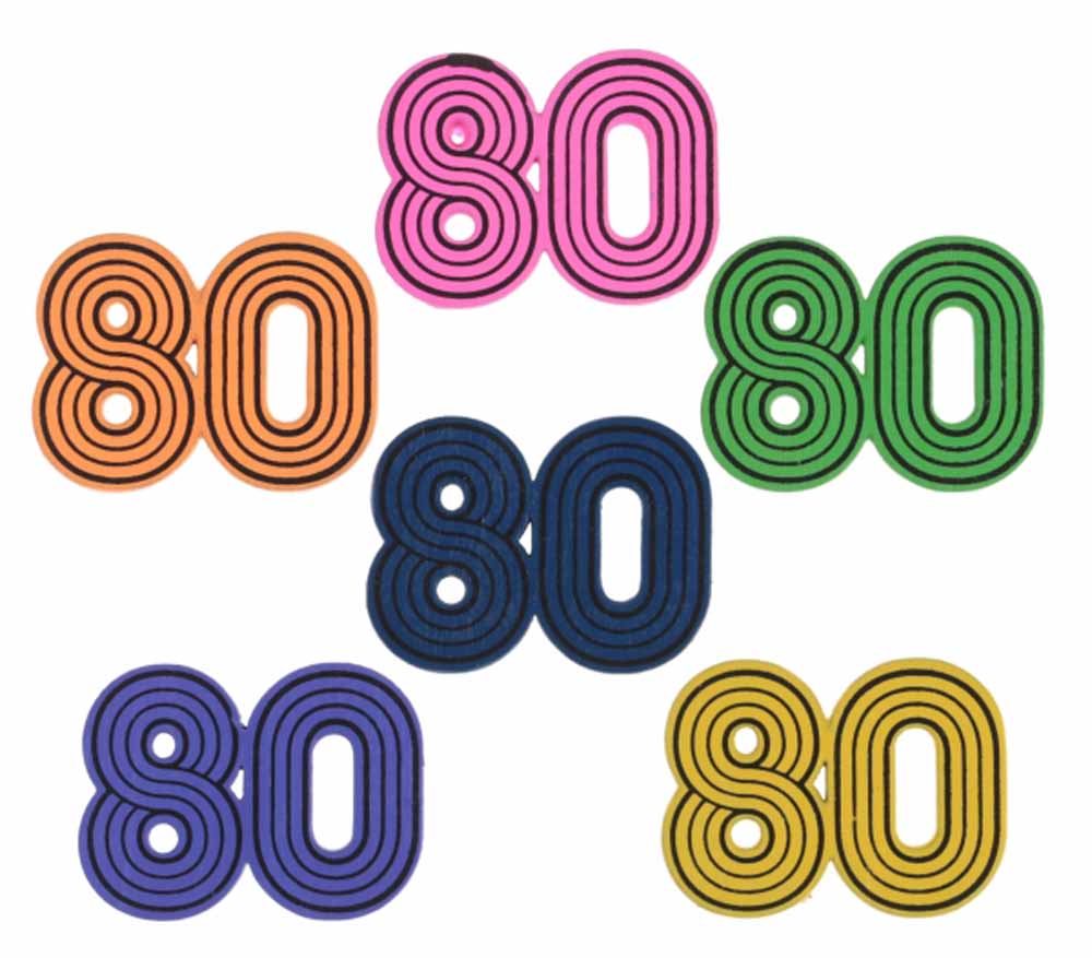 Farverig 80'er Træ Konfetti – 10 Stk Festpynt Udsalg