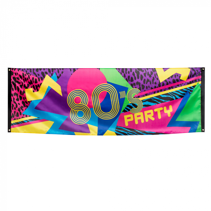 Farverigt 80-års banner til festlige lejligheder - 74x220 cm