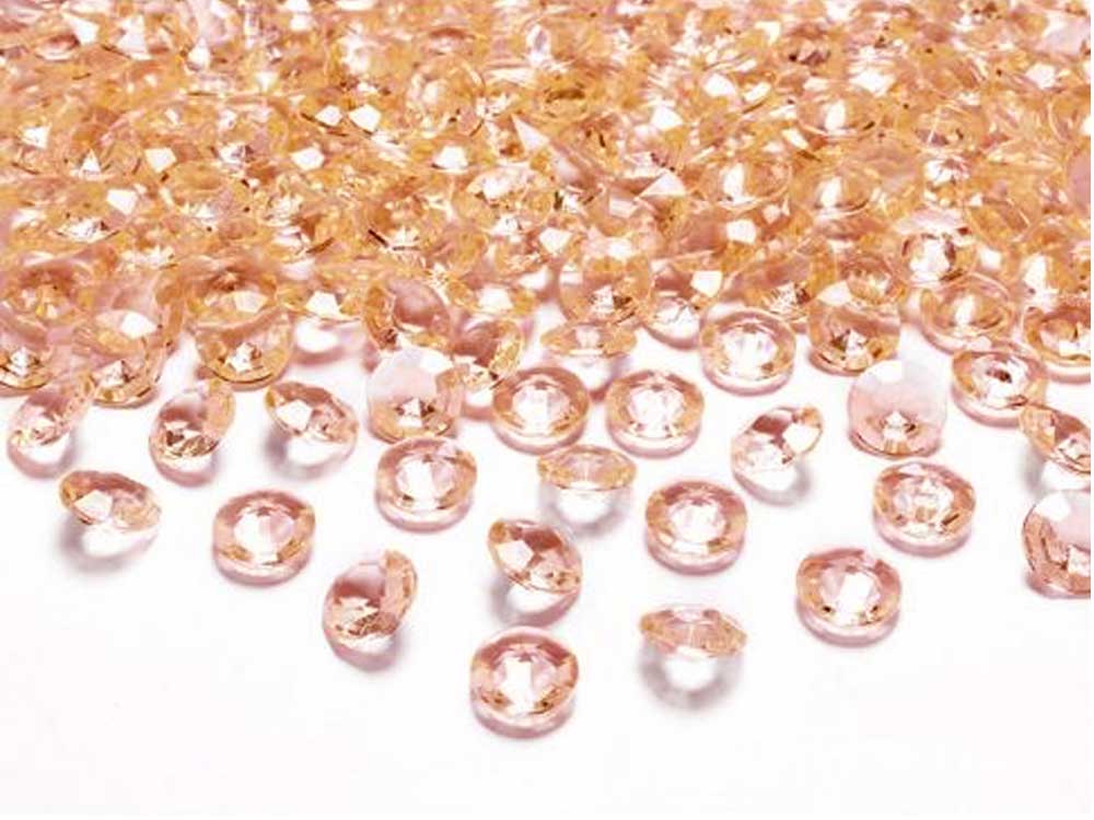 Ferskenfarvede Pynte Diamanter – 100 Stk til Festdekorering