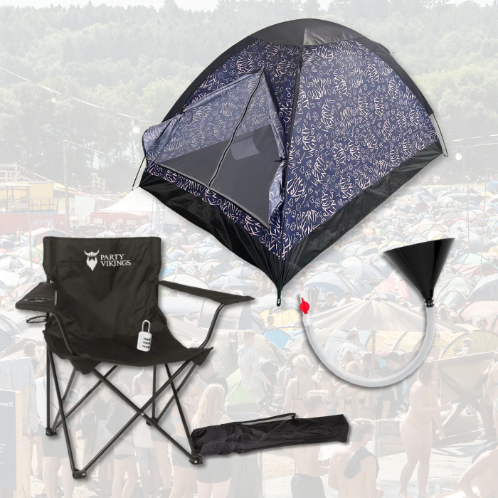 Festivalpakke: Premium Frigg Telt og Stol til 4 Personer
