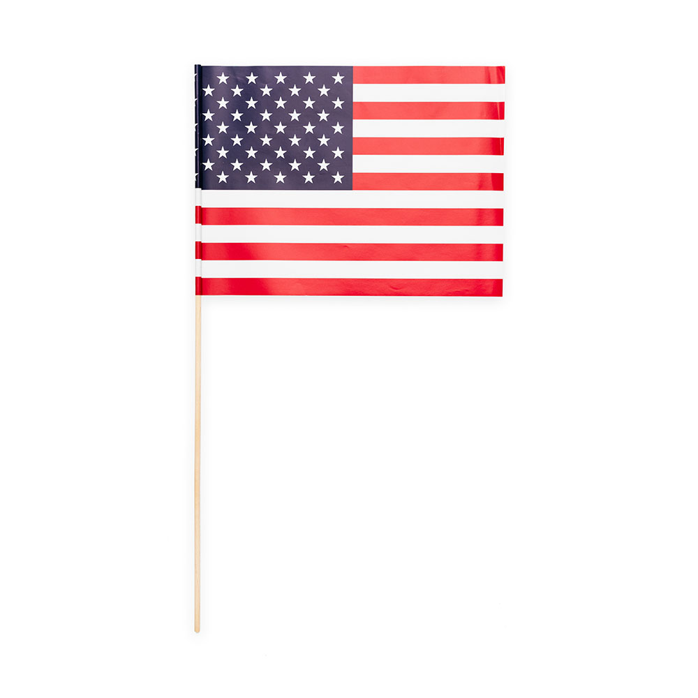 Amerikanske papirflag på pind – 10 stk. til festlige dage