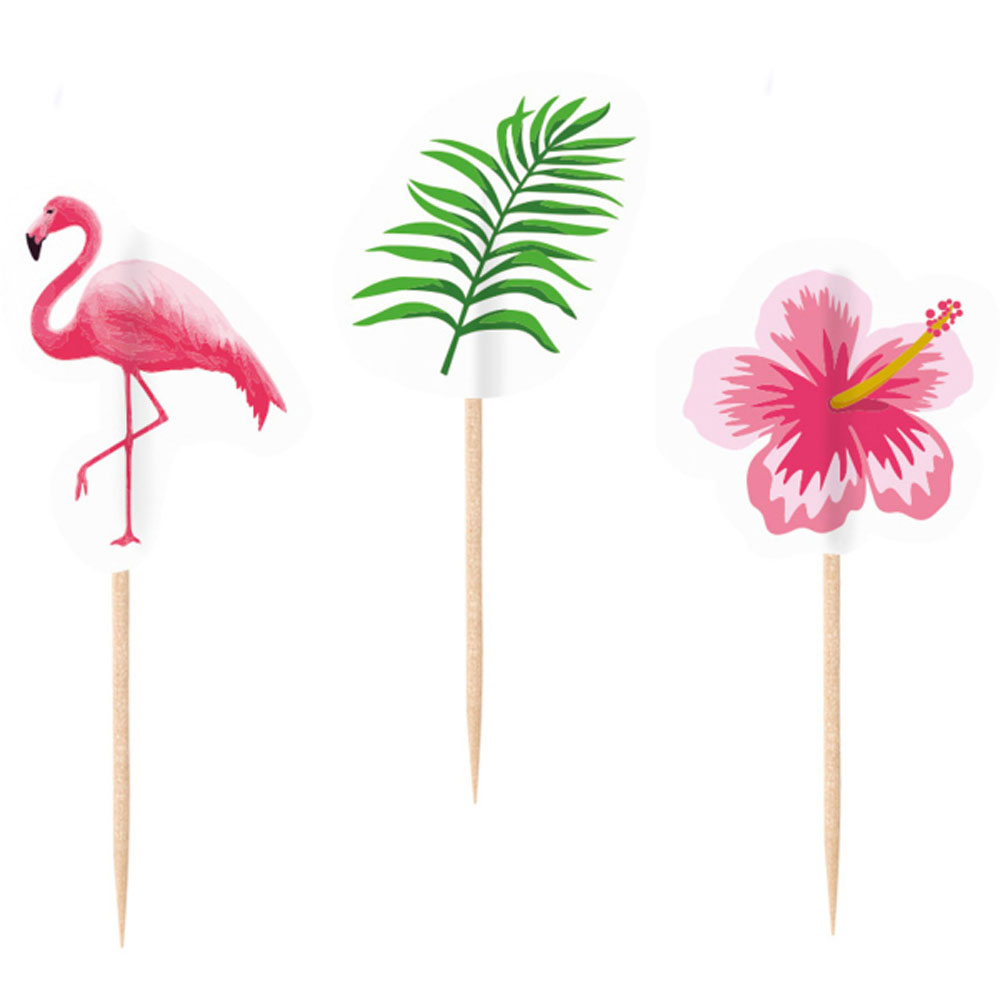 Flamingo Pyntepinde – 20 Stk til Tropisk Feststemning