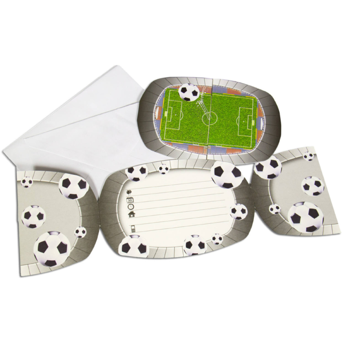 Fodbold Invitationskort 8x 17x17