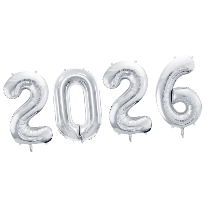 2026 Sølv Folie Ballon - Ideel til Fest og Fejring!