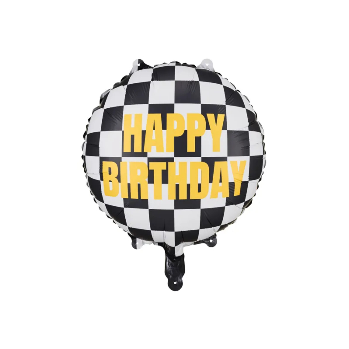 Folieballon Happy Birthday Med Ternet Flag 45