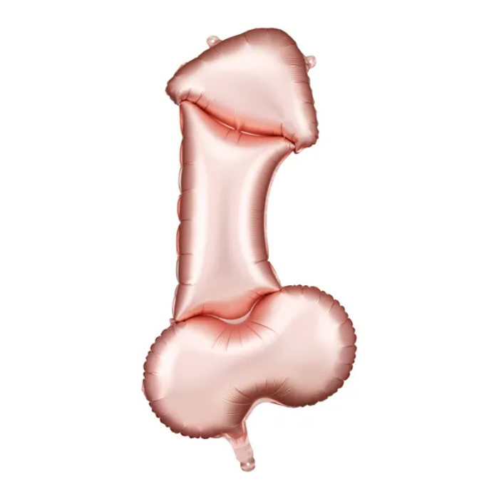 Folieballon i Rosa Guld - Penis Formet 55 cm