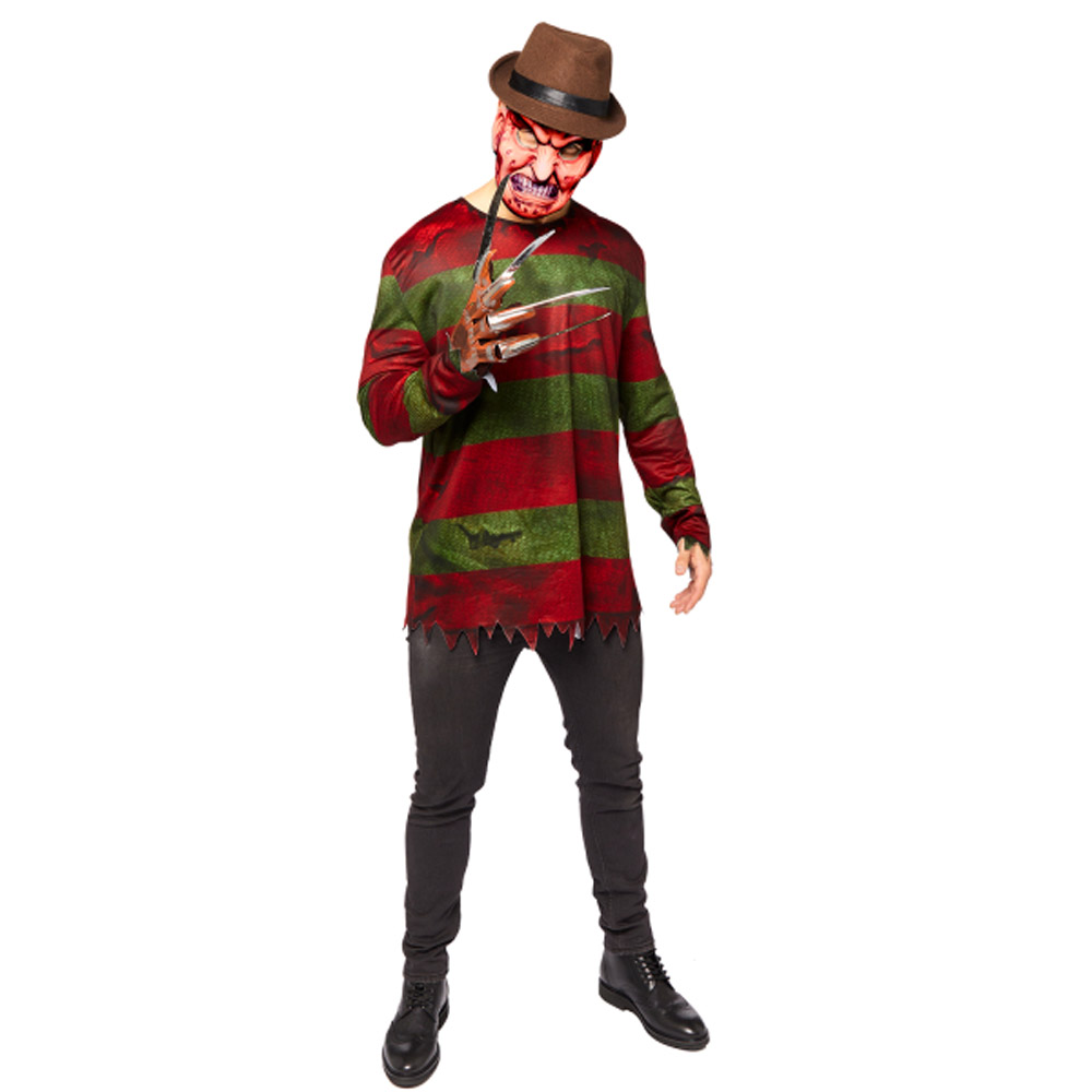 Skræmmende Freddy Krueger Halloween Kostume til Fest