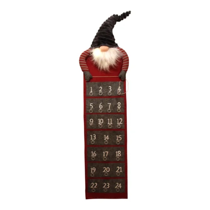 Selvfyldende LED Pakkekalender med Nisse - Julestemning!