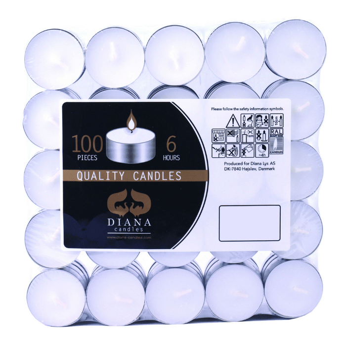 Fyrfadslys Hvid 100x   Timer