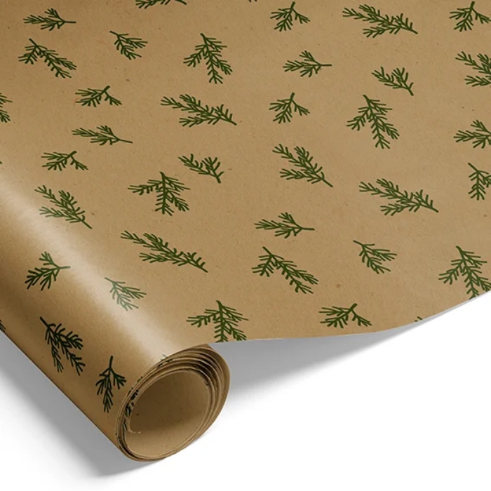 Gavepapir med Gran - Elegant Indpakning til Julegaver!