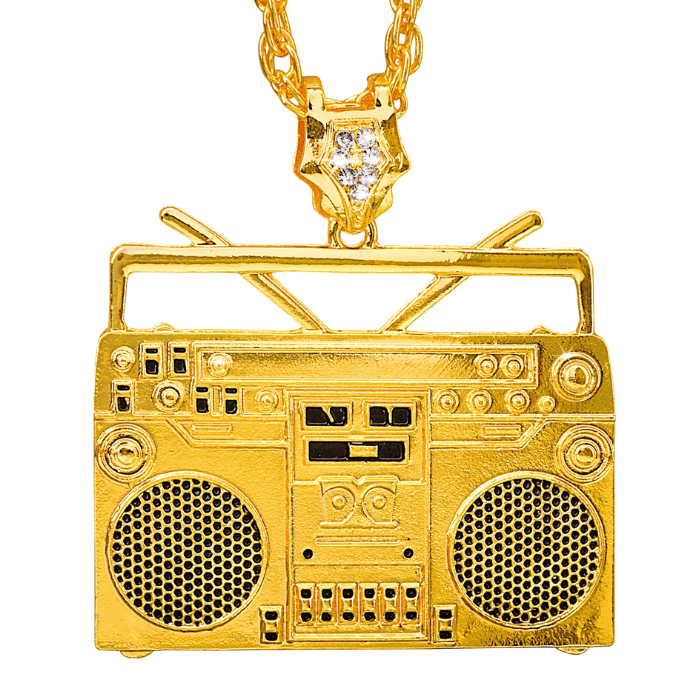 Ghettoblaster Guld Halskæde - Fantastisk Tilbud!