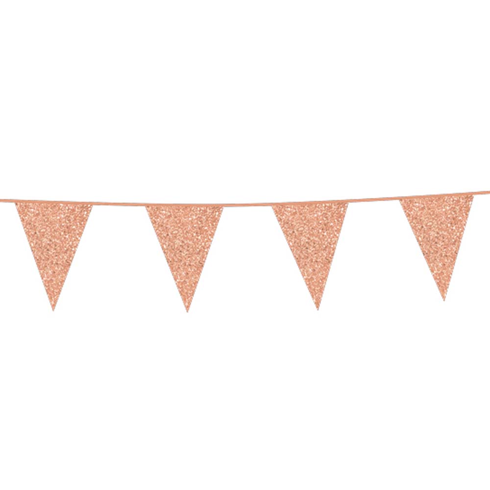 Glitrende Rose Gold Vimpelbanner til Festlige Begivenheder