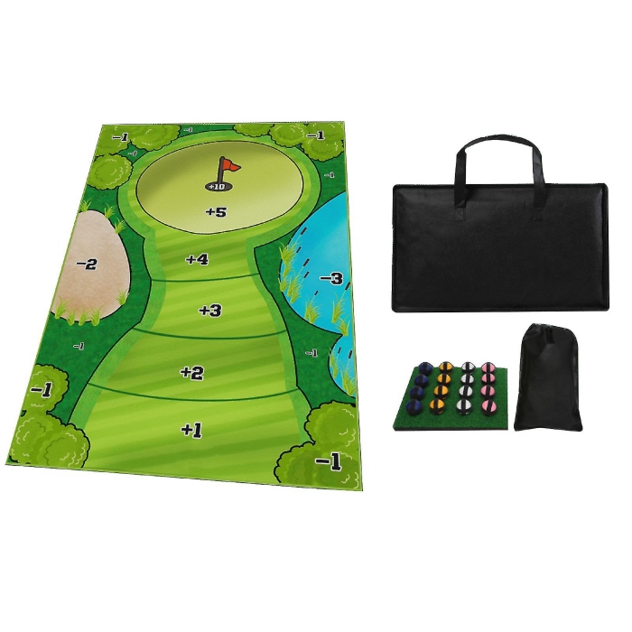 Golfmåtte 180x120 cm med 16 Velcro bolde - Tilbud!