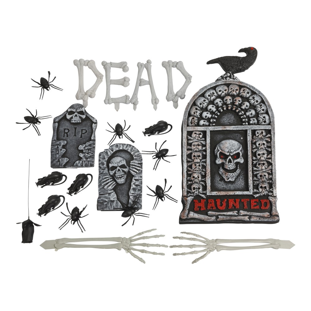 Halloween Gravplads Dekorationskit – 23 Dele Tilbud!