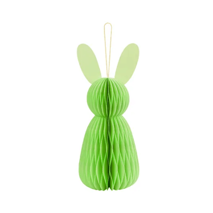 Grøn Kanin Honeycomb Dekoration 30 cm - Super Tilbud!