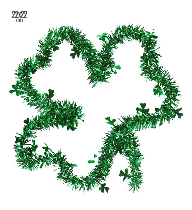 Grøn    Patricks Day Kløver Formet Falsk Gran Dekoration 22x22