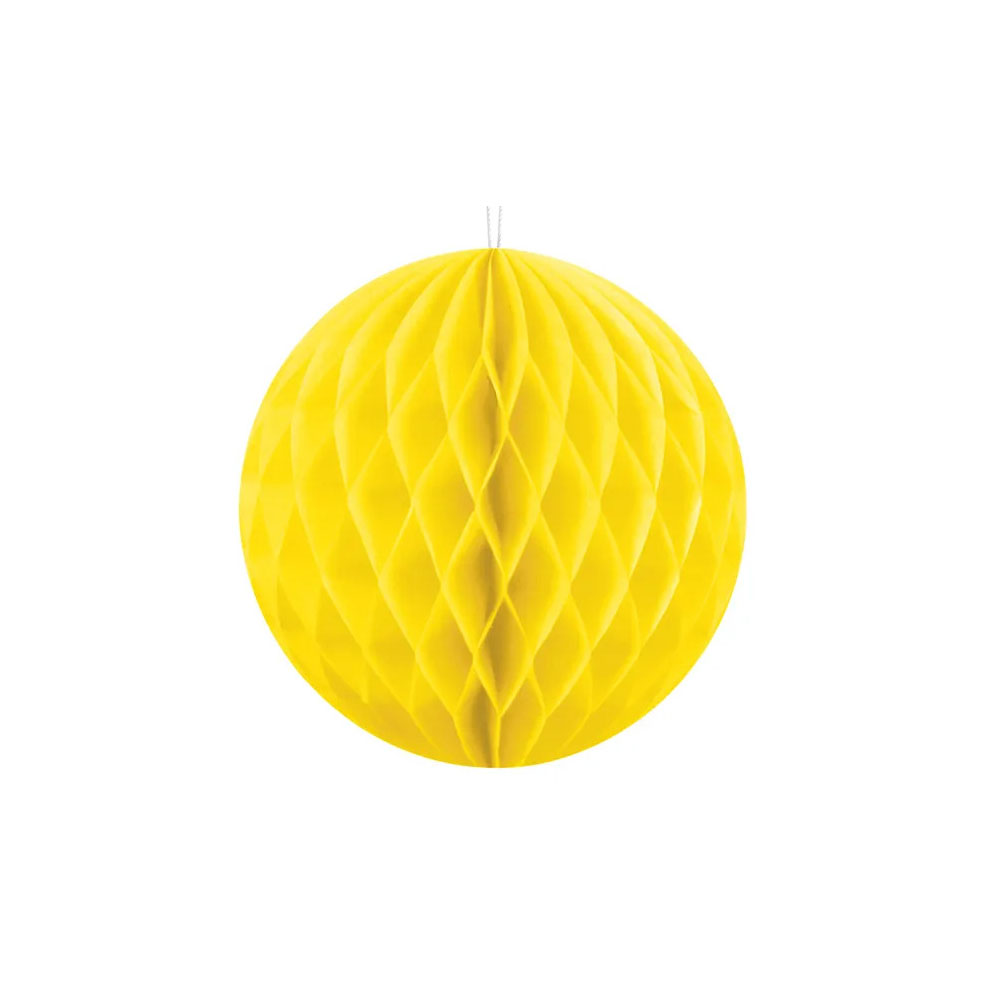 Gul Honeycomb Dekorationskugle til Festlige Begivenheder
