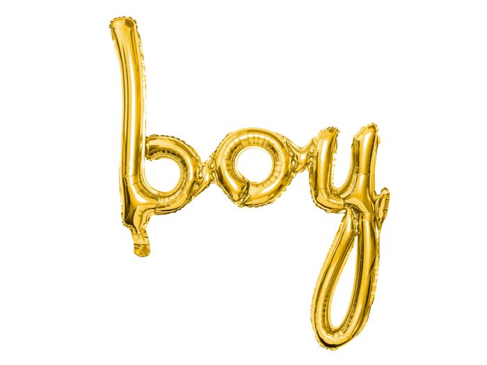 Guld Boy Bogstav Folieballon - Perfekt til Fest!