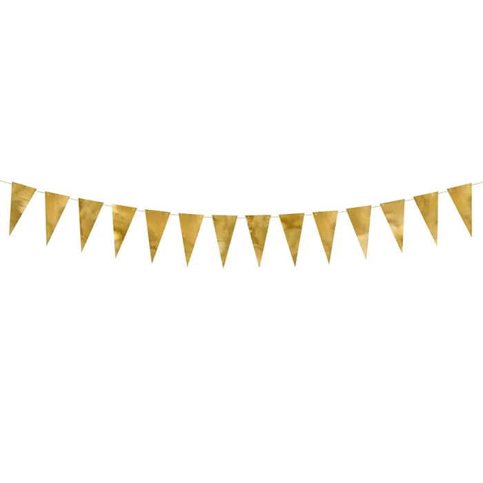 Guld Guirlande med Flag - 15 Meter til Festlige Lejligheder