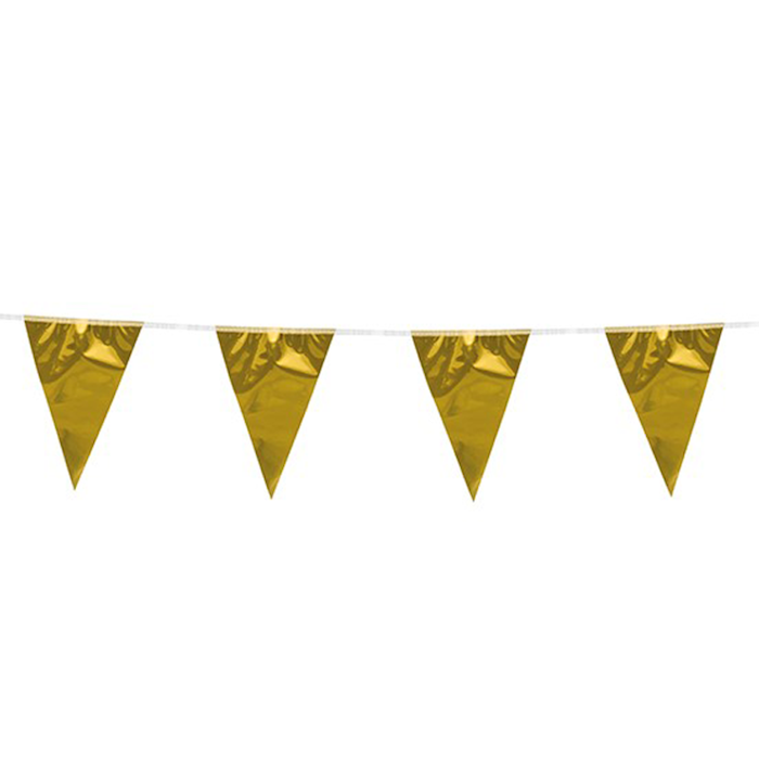 Guld Metallic Flagguirlande 10 Meter – Festlig Dekoration!