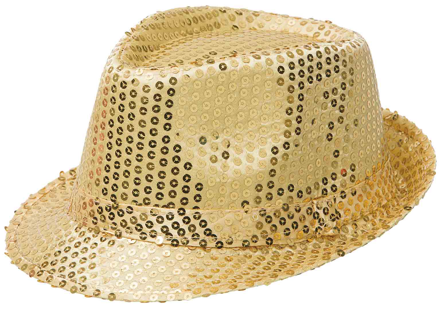 Guld Fedora Hat med Pailletter til Festlige Anledninger