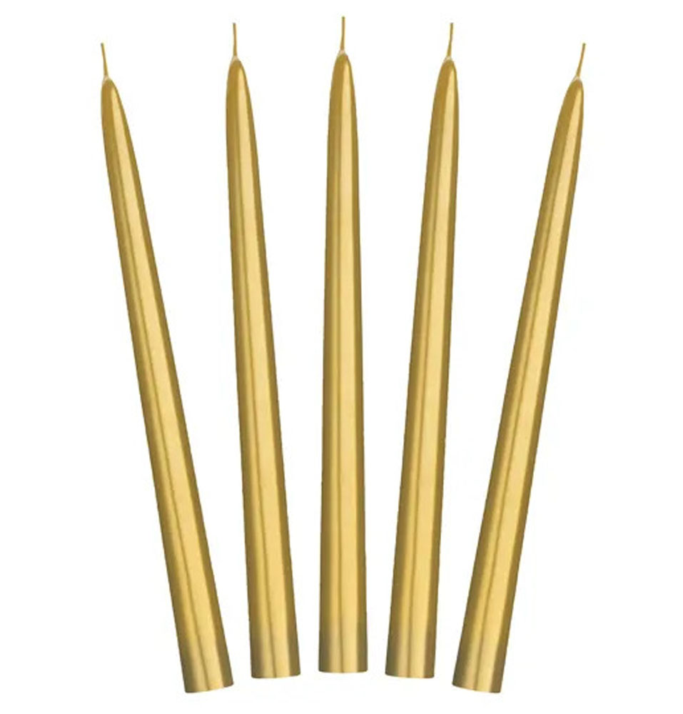 Guldmetallic Stearinlys – 10 Stk til Festlige Begivenheder