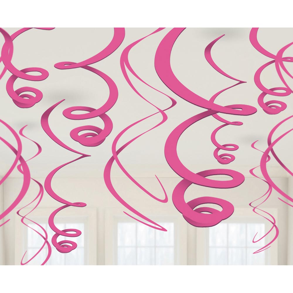 Festlige Pink Hængende Spiraler – 12 Stk til Uforglemmelig Fest