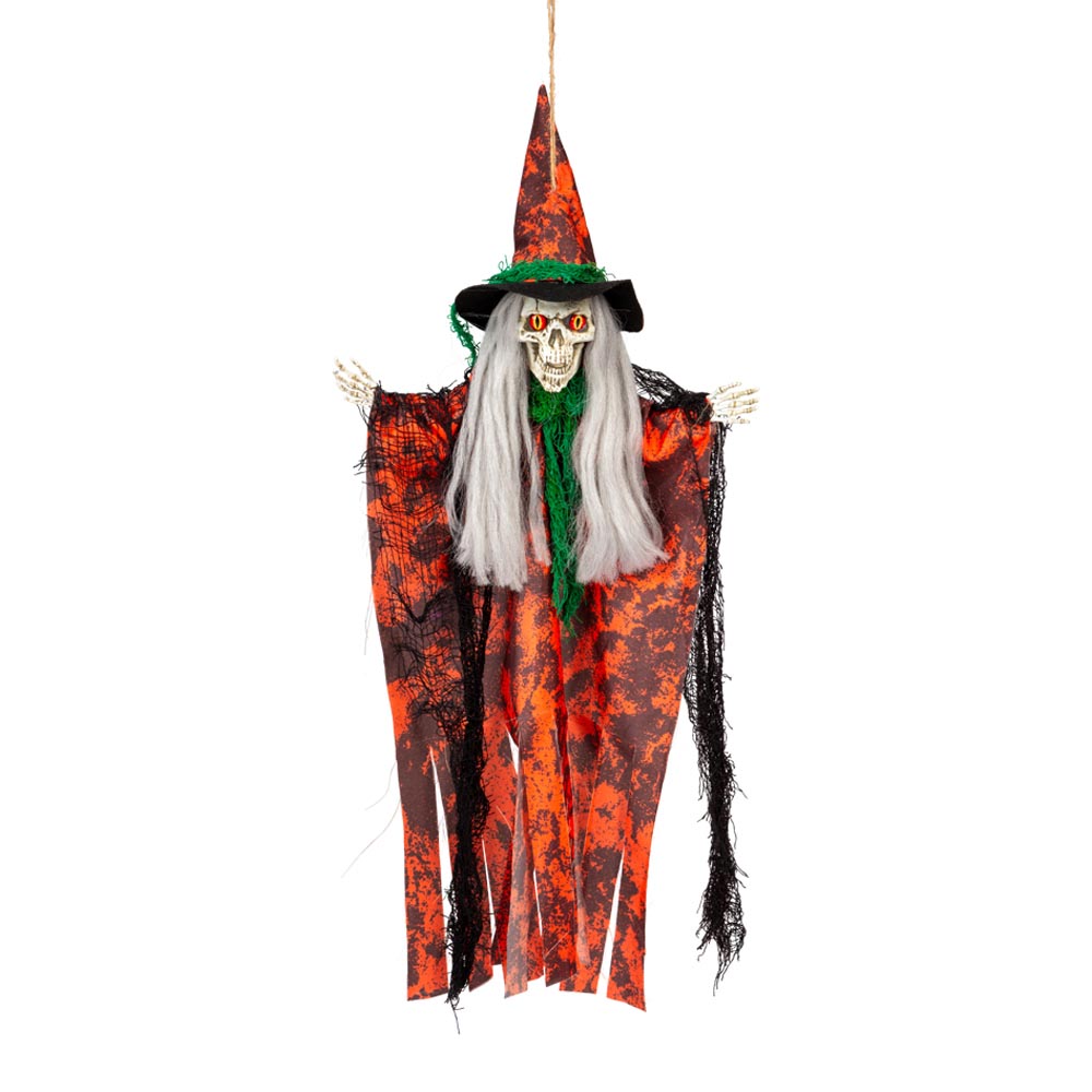 Skræmmende Heks med Skeletdetaljer til Halloween Dekoration