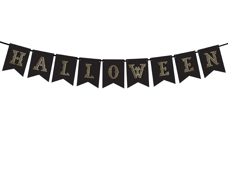 Halloween Banner i Sort Guirlande - Meter til Festen