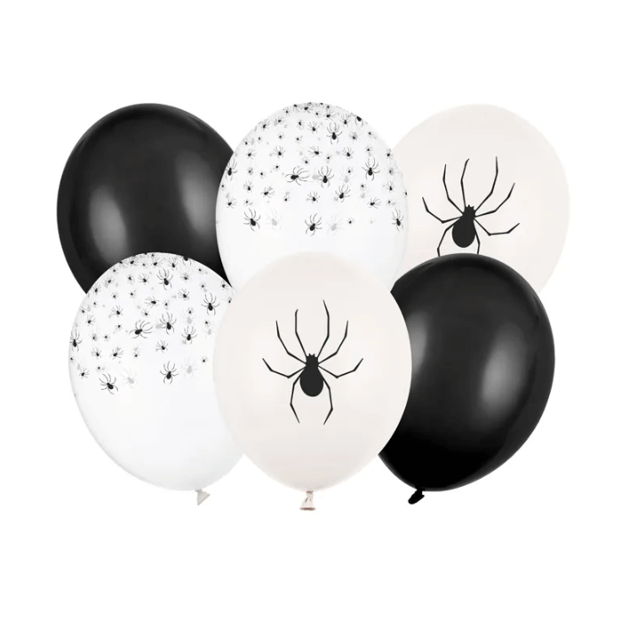 Halloween Edderkop Balloner - 6 stk. til festlig pynt
