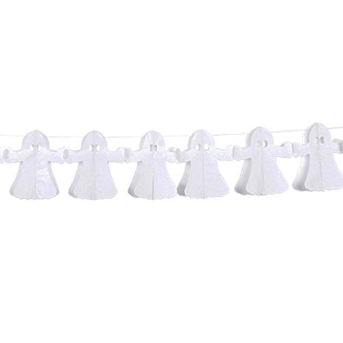 Halloween Guirlande med Spøgelser - Uhyggelig Festdekoration