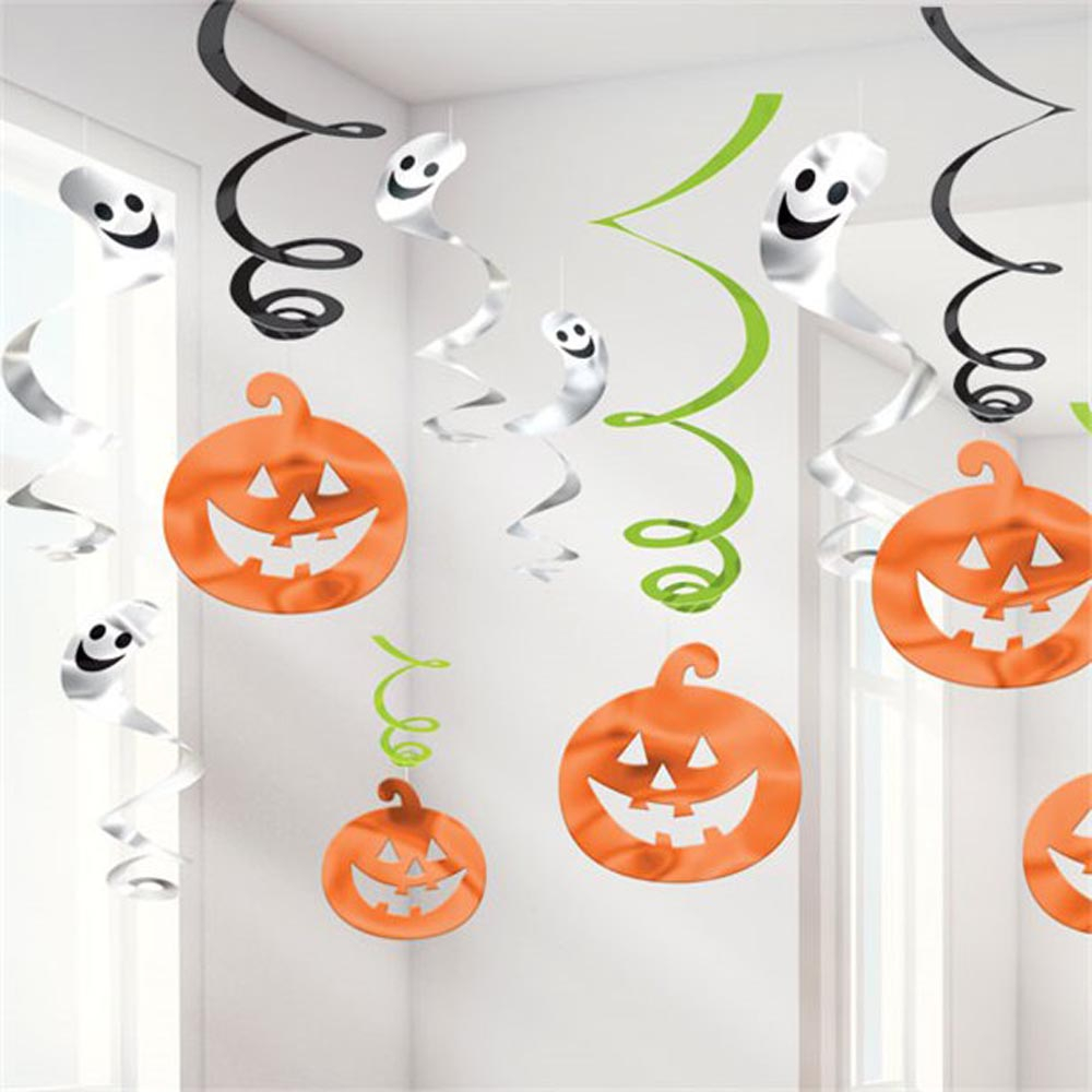 Skræmmende Halloween Spiraler – 12 Hængedekorationer