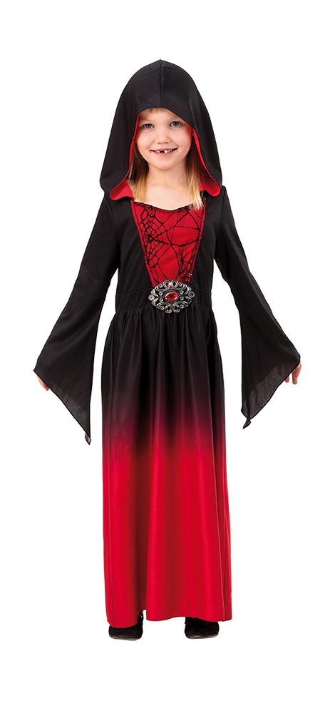 Elegant sort Halloween kostume til børn med smykke
