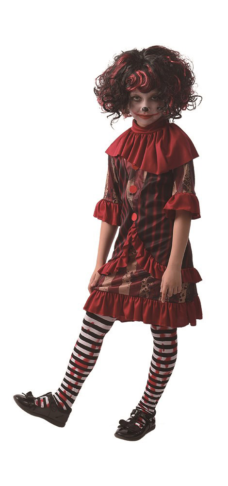 Farverigt Klovnekostume til Pige - Ideelt til Halloween Fest