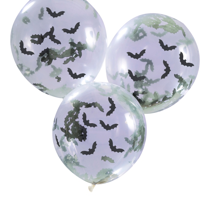 Halloween Balloner med Flagermus Konfetti - Sjov Fest!